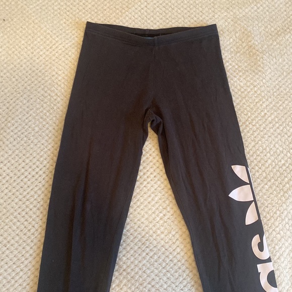 Adidas Black Linear Logo Leggings - Picture 3 of 8